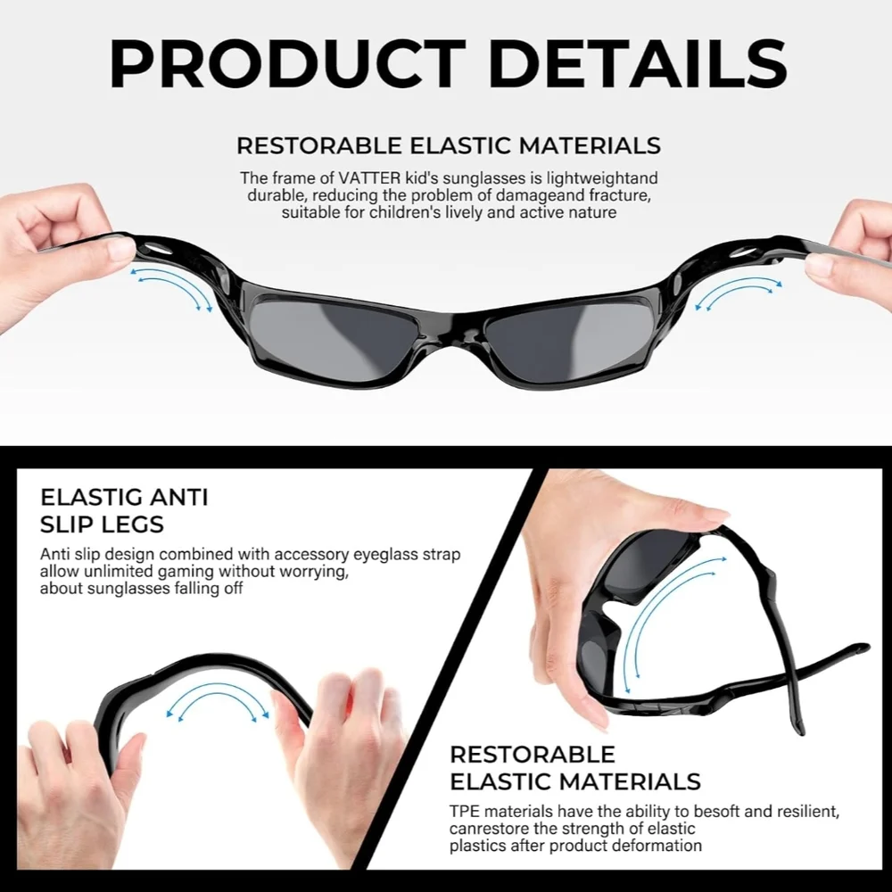 Kids Blue and White Sunglasses
